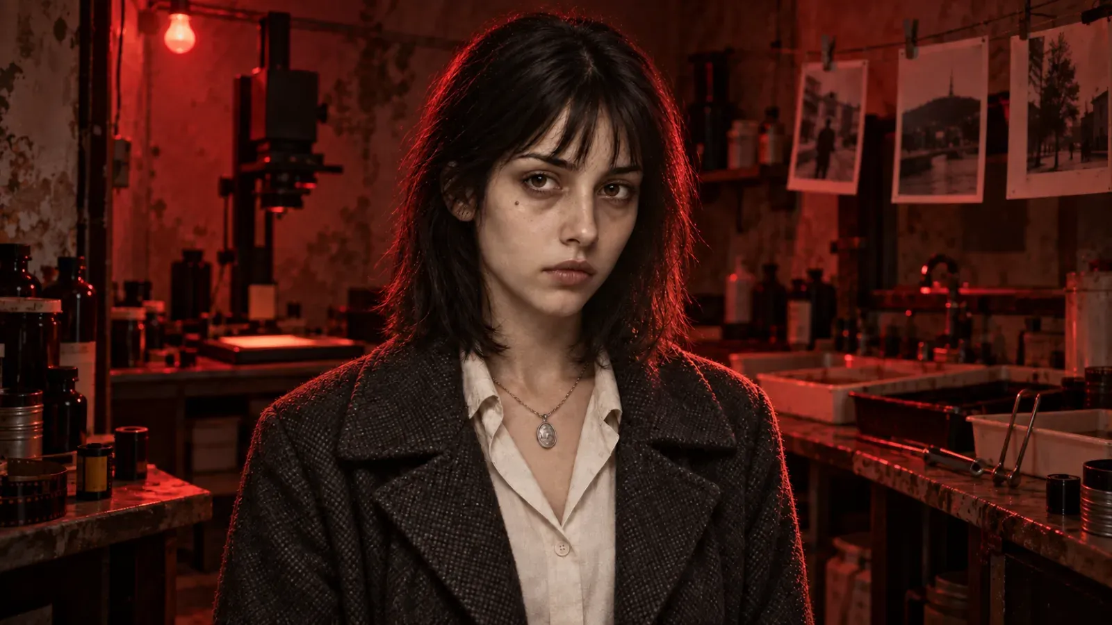 Negativi — Nora in her father’s darkroom under safelight